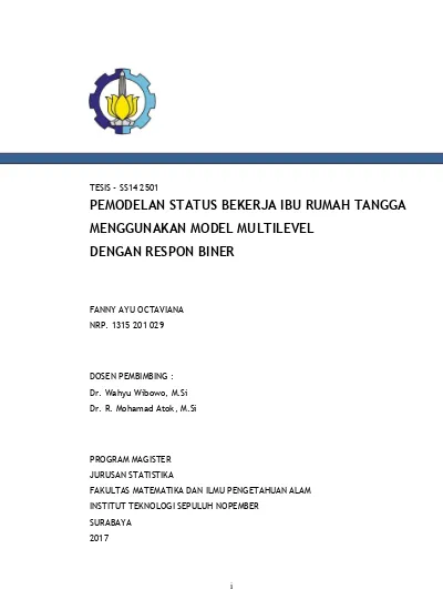 Pemodelan Status Bekerja Ibu Rumah Tangga Menggunakan Model Multilevel Dengan Respon Biner