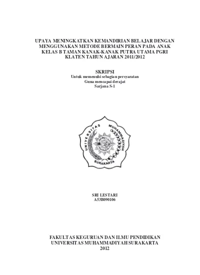 UPAYA MENINGKATKAN KEMANDIRIAN BELAJAR DENGAN MENGGUNAKAN METODE ...