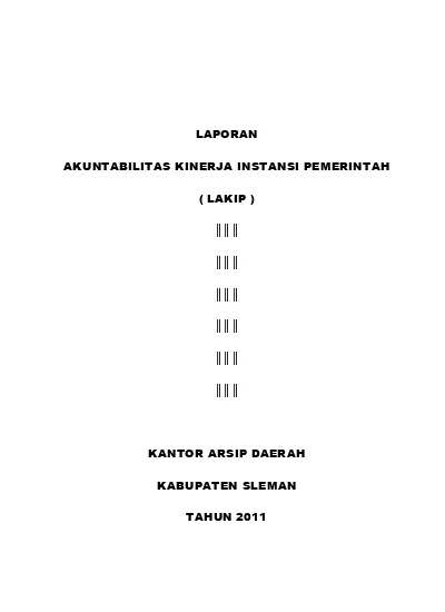 LAPORAN AKUNTABILITAS KINERJA INSTANSI PEMERINTAH ( LAKIP )