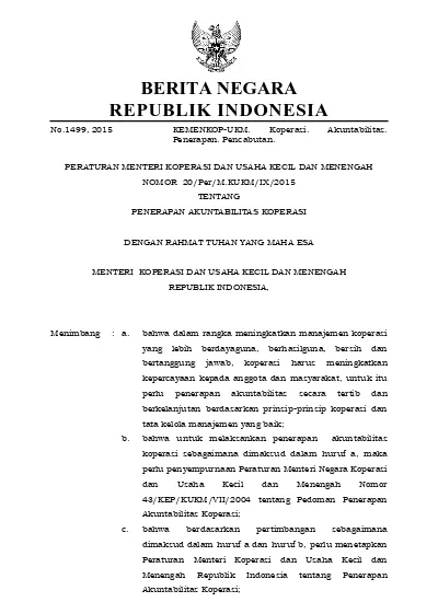 2015, No Mengingat : 1. Undang-Undang Republik Indonesia Nomor 25 Tahun ...