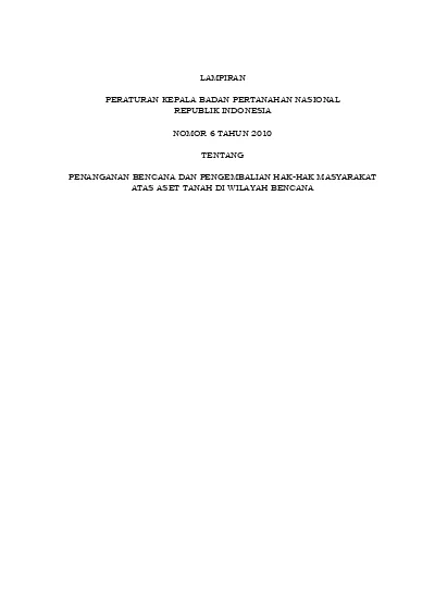 LAMPIRAN PERATURAN KEPALA BADAN PERTANAHAN NASIONAL REPUBLIK INDONESIA ...