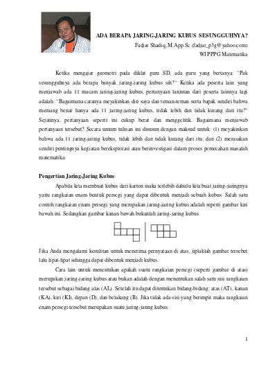 Ada Berapa Jaring Jaring Kubus Sesungguhnya Fadjar Shadiq M App Sc Wi Pppg Matematika