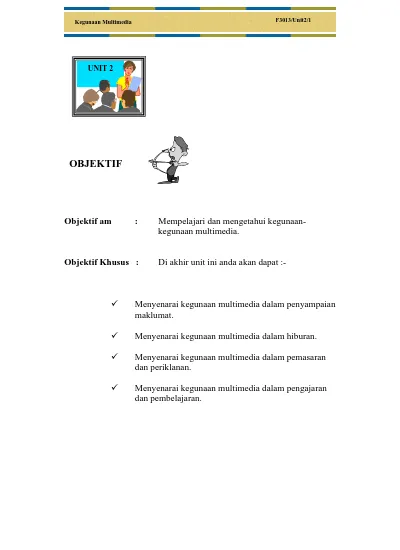 Objektif Objektif Am Mempelajari Dan Mengetahui Kegunaankegunaan Objektif Khusus Di Akhir Unit Ini Anda Akan Dapat