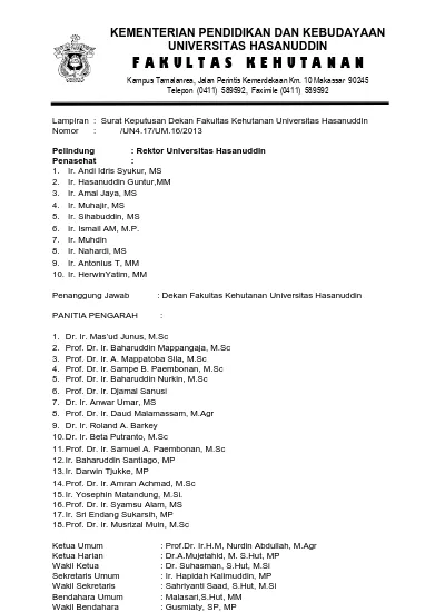 KEMENTERIAN PENDIDIKAN DAN KEBUDAYAAN UNIVERSITAS HASANUDDIN F A K U L ...