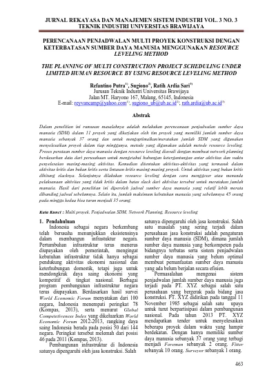 JURNAL REKAYASA DAN MANAJEMEN SISTEM INDUSTRI VOL. 3 NO. 3 TEKNIK ...