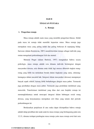 Bab 2 Tinjauan Pustaka Remaja Merupakan Harapan Penerus Masa Depan Bangsa Dan Negara