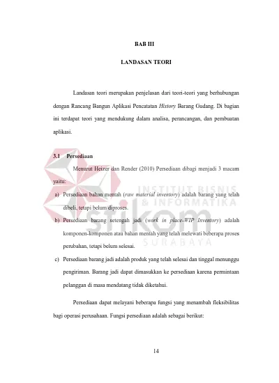 Bab Iii Landasan Teori Dengan Rancang Bangun Aplikasi Pencatatan History Barang Gudang Di Bagian 4105