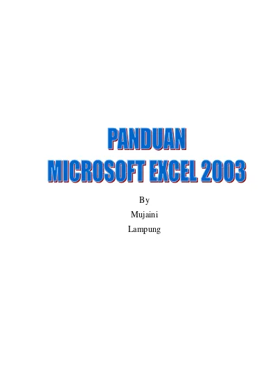 Bab I Pengenalan Microsoft Excel A Mengenal Microsoft Excel