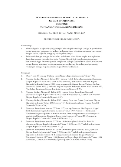 PERATURAN PRESIDEN REPUBLIK INDONESIA NOMOR 58 TAHUN 2006 TENTANG ...