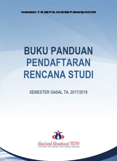 BUKU PANDUAN PENDAFTARAN RENCANA STUDI