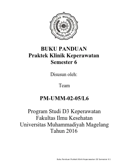 BUKU PANDUAN Praktek Klinik Keperawatan Semester 6