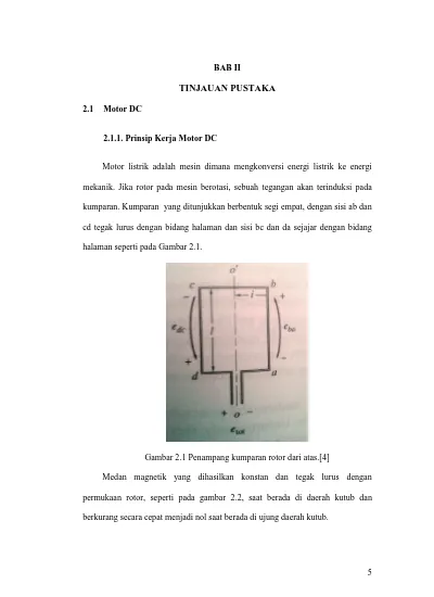 BAB II TINJAUAN PUSTAKA. Gambar 2.1 Penampang Kumparan Rotor Dari Atas ...