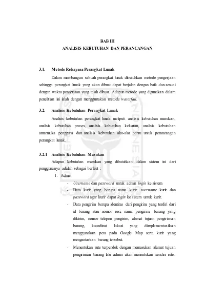 BAB III ANALISIS KEBUTUHAN DAN PERANCANGAN