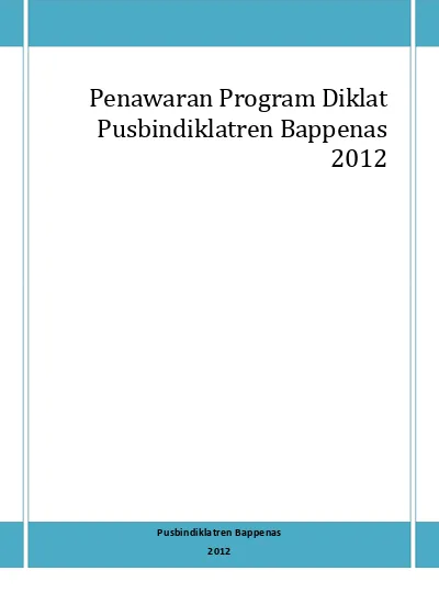 Penawaran Program Diklat Pusbindiklatren Bappenas 2012