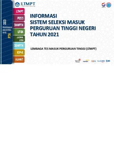 INFORMASI SISTEM SELEKSI MASUK PERGURUAN TINGGI NEGERI TAHUN 2021