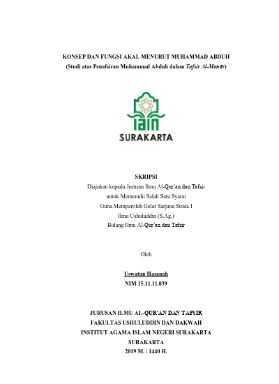 Top Pdf Konsep Dan Fungsi Akal Menurut Muhammad Abduh Studi Atas Penafsiran Muhammad Abduh Dalam Tafsir Al Manar 123dok Com