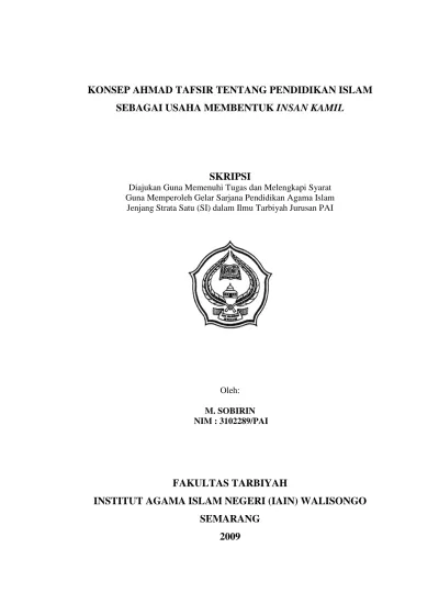 Insan Kamil Dalam Persfektif Muhammad Iqbal Dan Relevansinya Bagi Pengembangan Sumber Daya Insani Raden Intan Repository