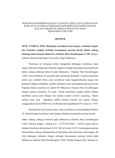 Top Pdf Hubungan Koordinasi Mata Tangan Dengan Passing Bawah Dalam Permainan Bolavoli Mini Siswa Kelas V Sdn 009 Bangkinang 123dok Com