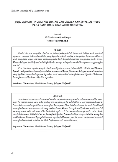 Top Pdf Pengukuran Tingkat Kesehatan Dan Gejala Financial Distress Pada Bank Umum Syariah Di Indonesia 123dok Com