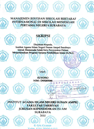 Implementasi Manajemen SMP Negeri 6 Surabaya Dalam Mewujudkan Rintisan ...