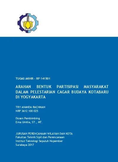 Top Pdf Arahan Bentuk Partisipasi Masyarakat Dalam Pelestarian Cagar Budaya Kotabaru Di Yogyakarta - 123Dok.com