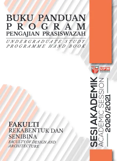 Sesi Akademik 2020 2021 Fakulti Rekabentuk Dan Senibina Faculty Of Design And Architecture