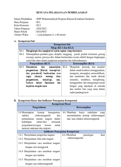 RENCANA PELAKSANAAN PEMBELAJARAN