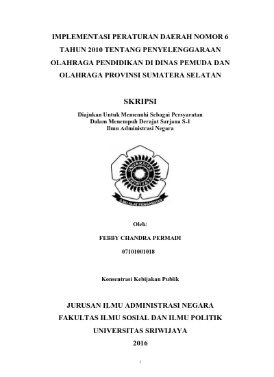 IMPLEMENTASI PERATURAN DAERAH NOMOR 6 TAHUN 2010 TENTANG ...