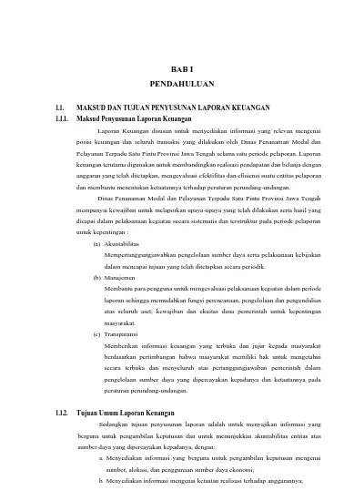 1.1. MAKSUD DAN TUJUAN PENYUSUNAN LAPORAN KEUANGAN