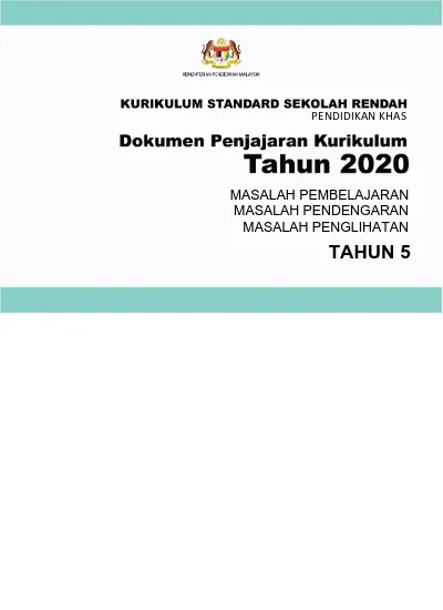 Pendidikan Khas Masalah Pembelajaran Masalah Pendengaran Masalah Penglihatan Tahun 5