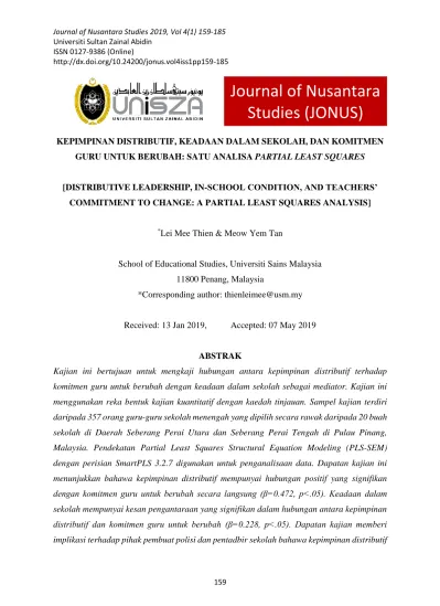 Journal Of Nusantara Studies Jonus