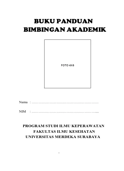 BUKU PANDUAN BIMBINGAN AKADEMIK