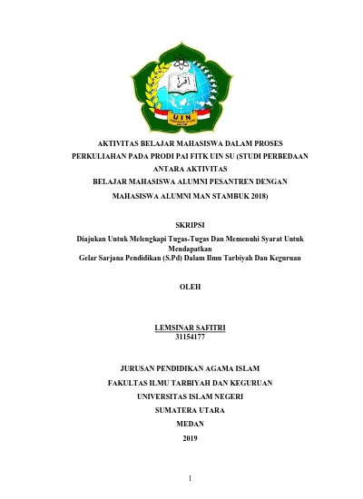 Top Pdf Aktivitas Belajar Mahasiswa Dalam Proses Perkuliahan Pada Prodi Pai Fitk Uin Su Studi Perbedaan Antara Aktivitas Belajar Mahasiswa Alumni Pesantren Dengan Alumni Man Stambuk 2018 123dok Com