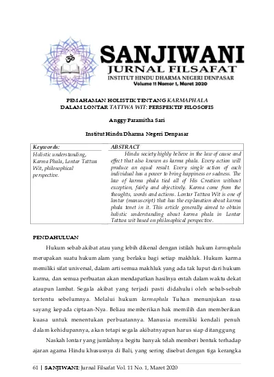 Kata Kunci Upacara Etika Tattwa Deontologi Konsekuensialis Pendahuluan Nilai Nilai Pendidikan Dalam Kakawin Siwaratri Kalpa Perspektif Acara Susila Dan Tattwa