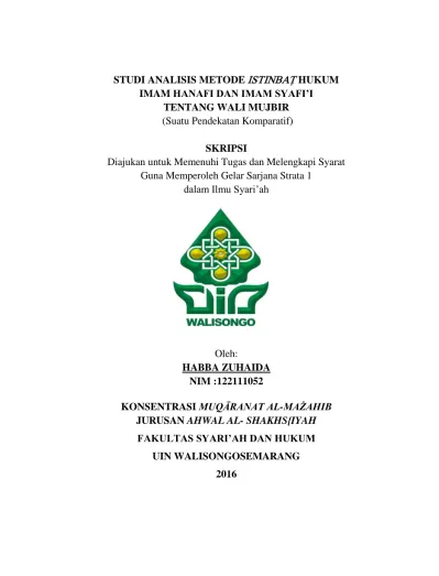 Top Pdf Studi Analisis Metode Istinbat Hukum Imam Hanafi Dan Imam Syafi I Tentang Wali Mujbir Suatu Pendekatan Komparatif 123dok Com