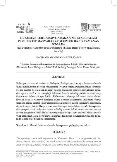 Top Pdf Murtad Dalam Pandangan Masyarakat Islam Di Malaysia Analisa Terhadap Masyarakat Selangor Darul Ehsan 123dok Com