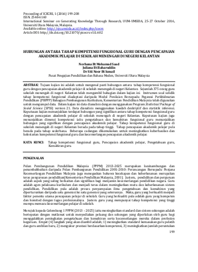 Top Pdf Hubungan Antara Tahap Kompetensi Fungsional Guru Dengan Pencapaian Akademik Pelajar Di Sekolah Menengah Di Negeri Kelantan 123dok Com