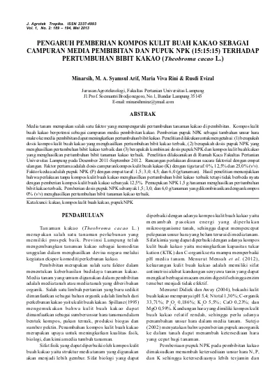 Top PDF Pengaruh Pemberian Kompos Ampas Tahu Dan Pupuk Npk 