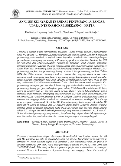 Analisis Kelayakan Terminal Penumpang 1a Bandar Udara Internasional ...