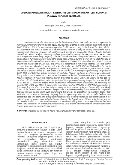 Hasil Penilaian Kesehatan Koperasi Usp Tk Provinsi Ta Tahun Buku 2013 Dan 2014 Triwulan Iv