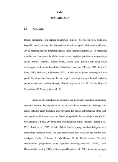 Hubungan Kecergasan Fizikal Kecerdasan Emosi Dan Kecenderungan Seksual Dalam Kalangan Remaja Perempuan Berumur 17 Tahun Rohana Bt Yahya