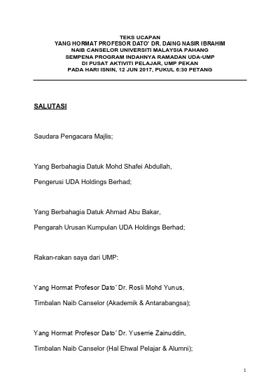 Top Pdf Teks Ucapan Yang Hormat Profesor Dato Dr Daing Mohd Nasir Ibrahim Naib Canselor Universiti Malaysia Pahang Sempena Majlis Perasmian Minggu Keselamatan Dan Kesihatan Pekerjaan 123dok Com