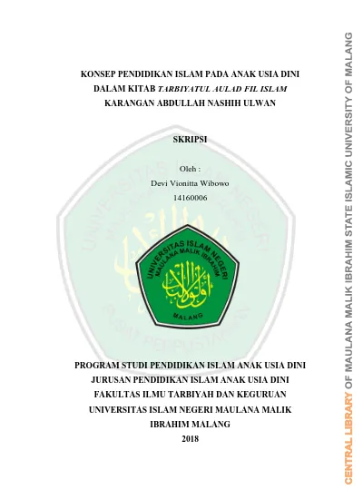 Top Pdf Konsep Pendidikan Islam Anak Usia Dini Dalam Kitab Tarbiyatul Aulad Fil Islam Karya Abdullah Nashih Ulwan 123dok Com