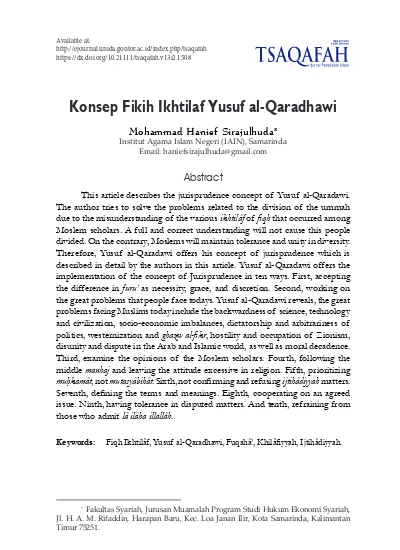 Top Pdf Konsep Fikih Ikhtilaf Yusuf Al Qaradhawi 123dok Com