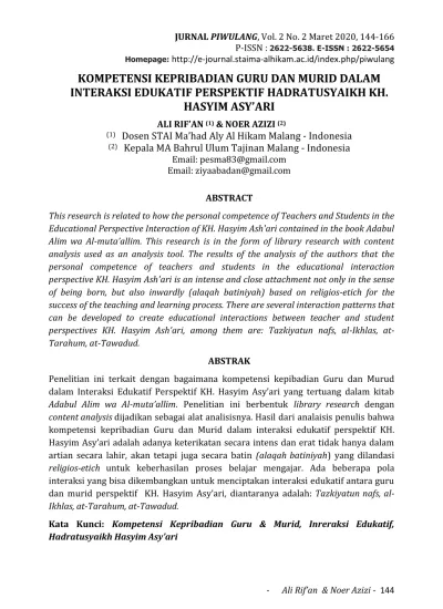 Pdf Application Of Analysis Of Strengths Weaknesses Opportunities And Threats In Islamic Education Institutions