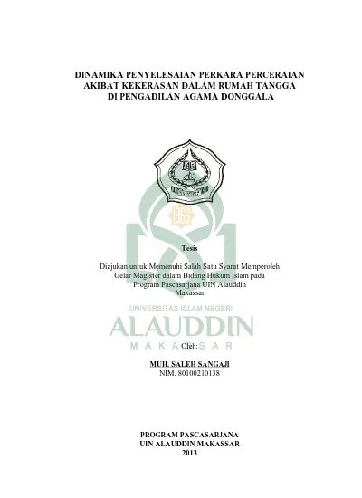 Top Pdf Dinamika Penyelesaian Perkara Perceraian Akibat Kekerasandalam Rumah Tangga Di Pengadilan Agama Donggala 123dok Com