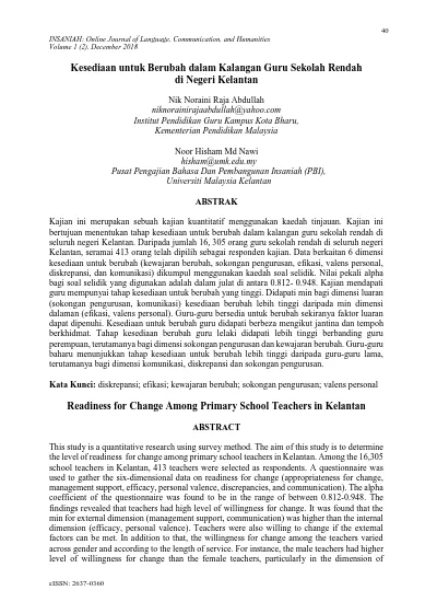 Top Pdf Kesediaan Untuk Berubah Dalam Kalangan Guru Sekolah Rendahdi Negeri Kelantan 123dok Com