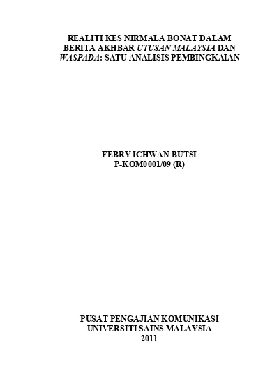 Pembingkaian berita etnik dalam akhbar-akhbar aliran perdana di 