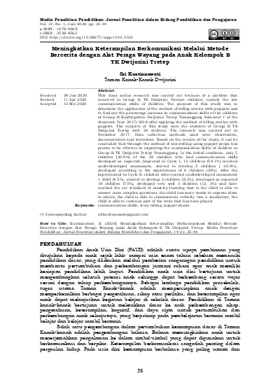 Meningkatkan Keterampilan Berkomunikasi Melalui Metode Bercerita Dengan ...