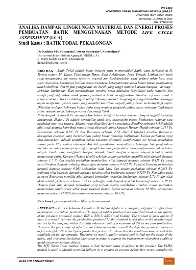 Top Pdf Analisa Dampak Lingkungan Material Dan Energi Proses Pembuatan Batik Menggunakan Metode Life Cycle Assessment Lca Studi Kasus Batik Tobal Pekalongan 123dok Com